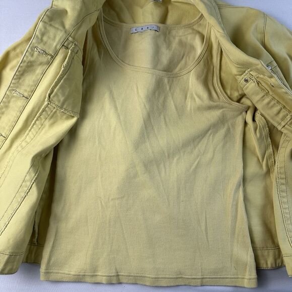 CAbi Denim Jean Jacket Womens Size Medium Bright Yellow Spring Easter - Picture 2 of 5